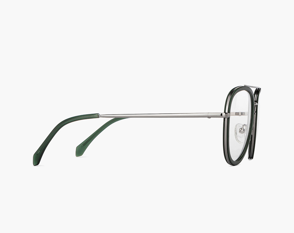 Transparent lens & green rounded sunglasses - Image 3