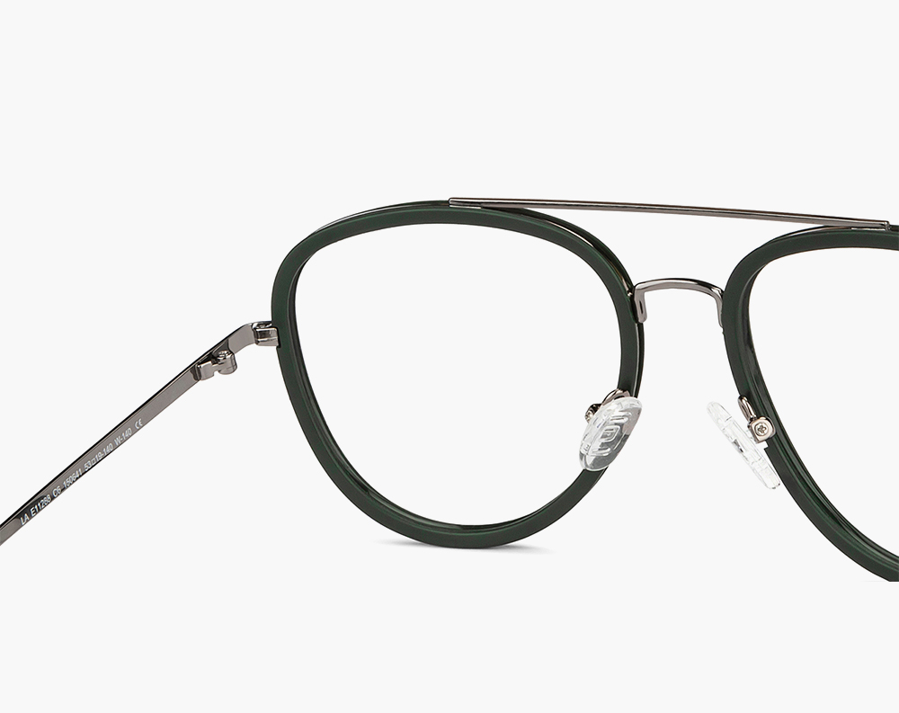 Transparent lens & green rounded sunglasses - Image 4