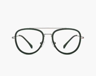 Transparent lens & green rounded sunglasses