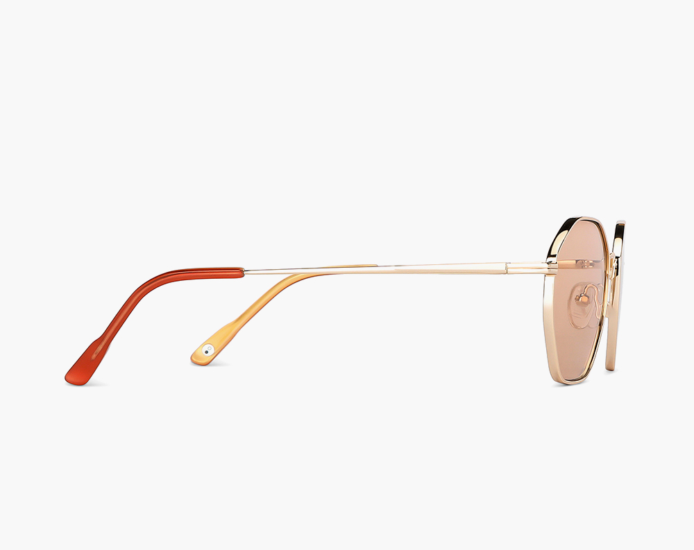 Women orange lens & gold toned sunglasses - Image 3