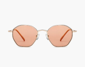 Women orange lens & gold toned sunglasses