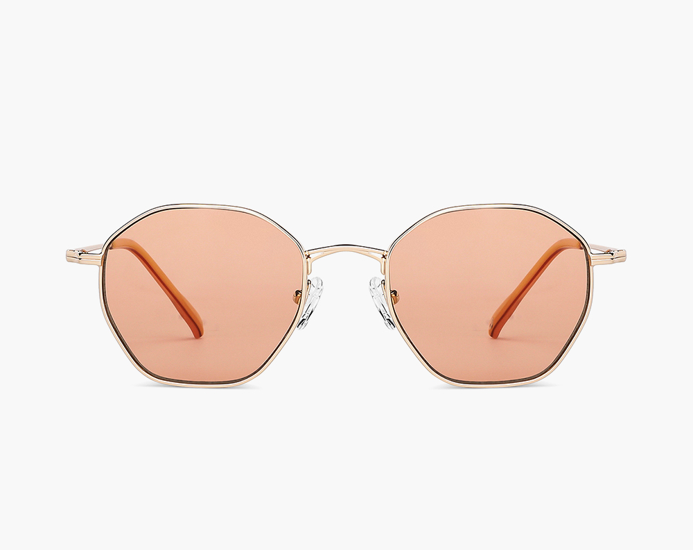 Women orange lens & gold toned sunglasses