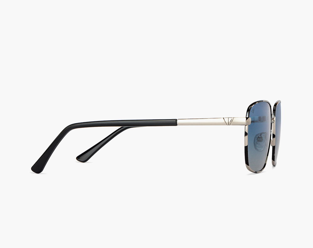 Blue lens & golden round sunglasses - Image 3