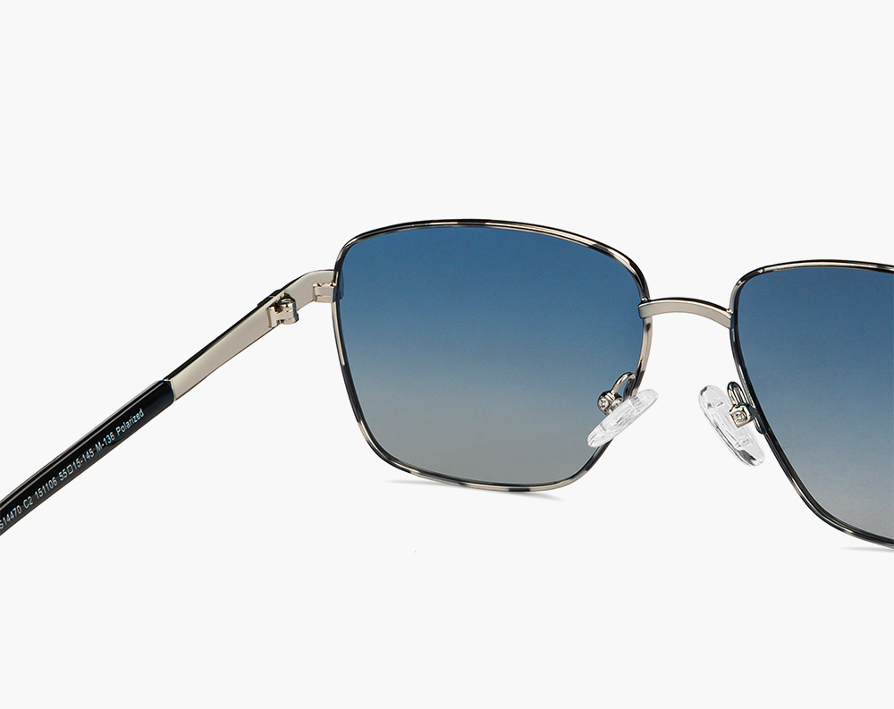 Blue lens & golden round sunglasses - Image 4